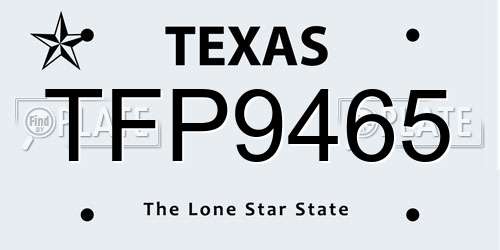 TFP9465 Texas License Plate