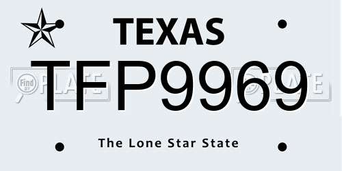 TFP9969 Texas License Plate