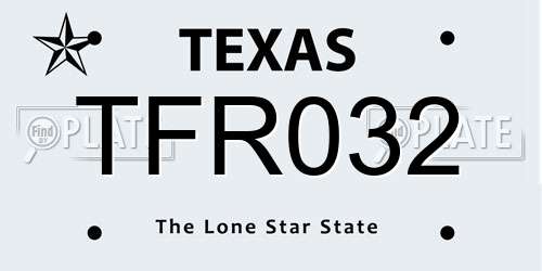 TFR032 Texas License Plate