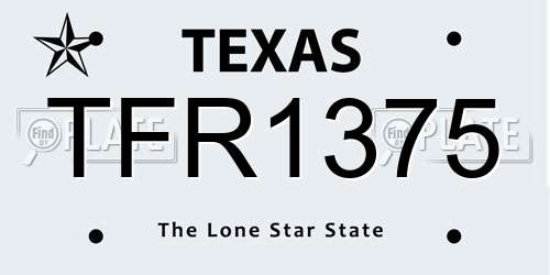 TFR1375 Texas License Plate