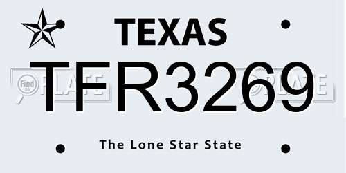 TFR3269 Texas License Plate