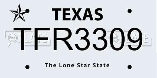 TFR3309 Texas License Plate