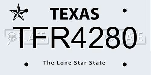 TFR4280 Texas License Plate