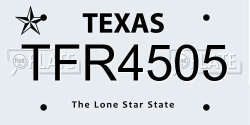 TFR4505 Texas License Plate