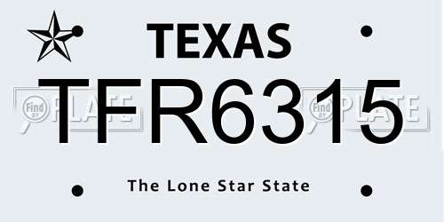 TFR6315 Texas License Plate