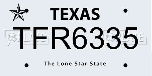 TFR6335 Texas License Plate