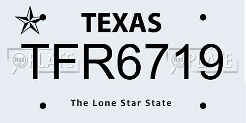 TFR6719 Texas License Plate