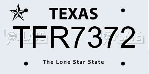 TFR7372 Texas License Plate