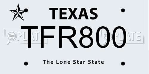 TFR800 Texas License Plate