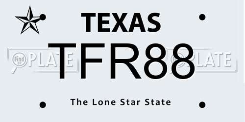 TFR88 Texas License Plate