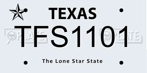 TFS1101 Texas License Plate