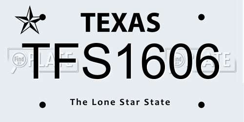 TFS1606 Texas License Plate