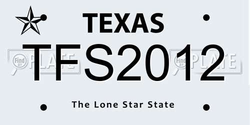 TFS2012 Texas License Plate