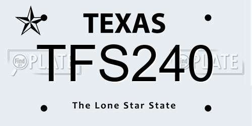 TFS240 Texas License Plate