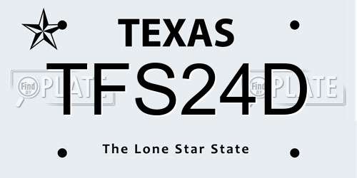 TFS24D Texas License Plate