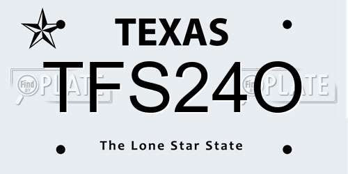 TFS24O Texas License Plate