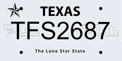 TFS2687 Texas License Plate