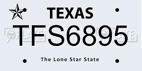 TFS6895 Texas License Plate