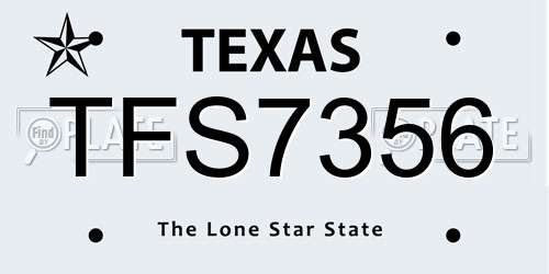 TFS7356 Texas License Plate