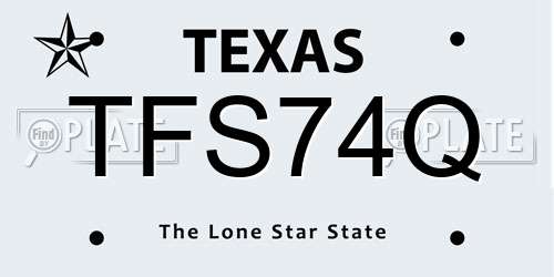 TFS74Q Texas License Plate