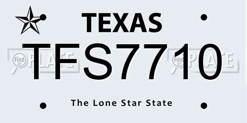 TFS7710 Texas License Plate