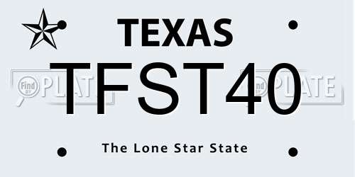TFST40 Texas License Plate