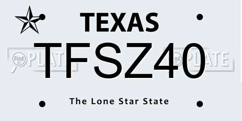 TFSZ40 Texas License Plate