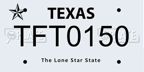 TFT0150 Texas License Plate