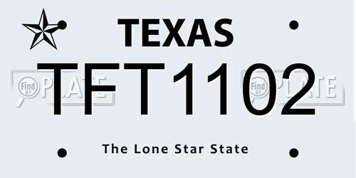 TFT1102 Texas License Plate
