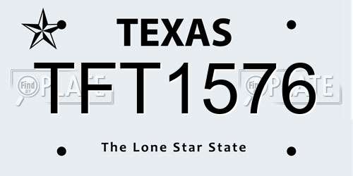 TFT1576 Texas License Plate