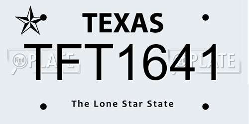 TFT1641 Texas License Plate