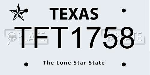 TFT1758 Texas License Plate