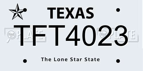 TFT4023 Texas License Plate