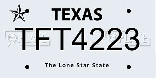 TFT4223 Texas License Plate