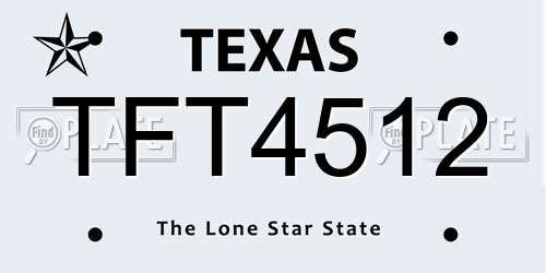 TFT4512 Texas License Plate