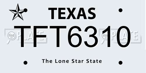 TFT6310 Texas License Plate