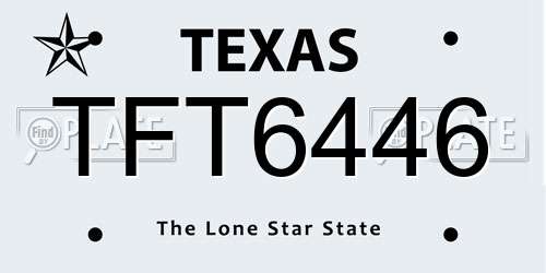 TFT6446 Texas License Plate