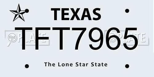 TFT7965 Texas License Plate