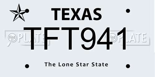 TFT941 Texas License Plate