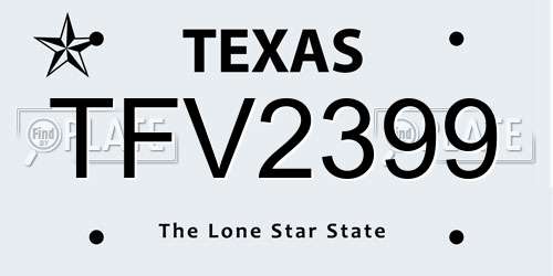 TFV2399 Texas License Plate