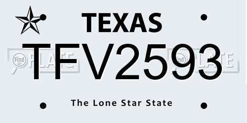 TFV2593 Texas License Plate