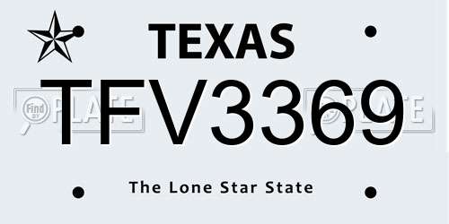 TFV3369 Texas License Plate