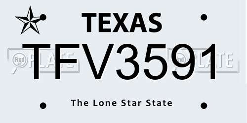 TFV3591 Texas License Plate