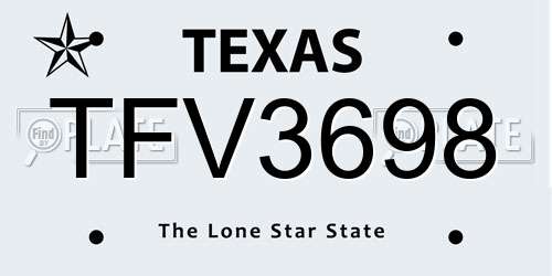 TFV3698 Texas License Plate