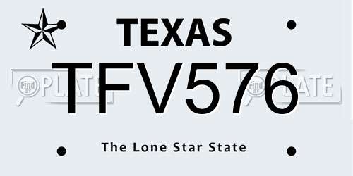 TFV576 Texas License Plate