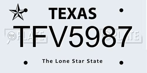 TFV5987 Texas License Plate