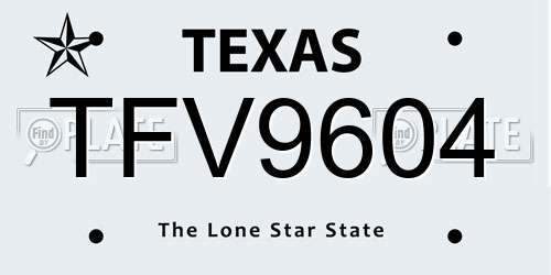 TFV9604 Texas License Plate