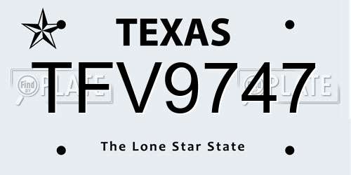 TFV9747 Texas License Plate