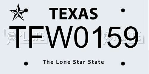 TFW0159 Texas License Plate