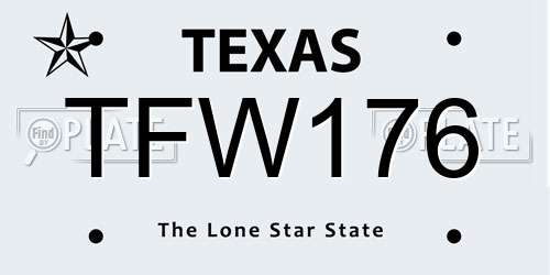 TFW176 Texas License Plate